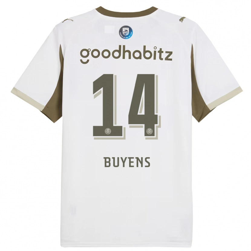 Danxen Enfant Maillot Mathieu Buyens #14 Blanc Gris Troisieme 2025/26 T-Shirt