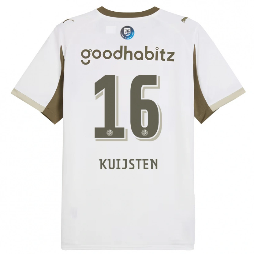 Danxen Enfant Maillot Stijn Kuijsten #16 Blanc Gris Troisieme 2025/26 T-Shirt