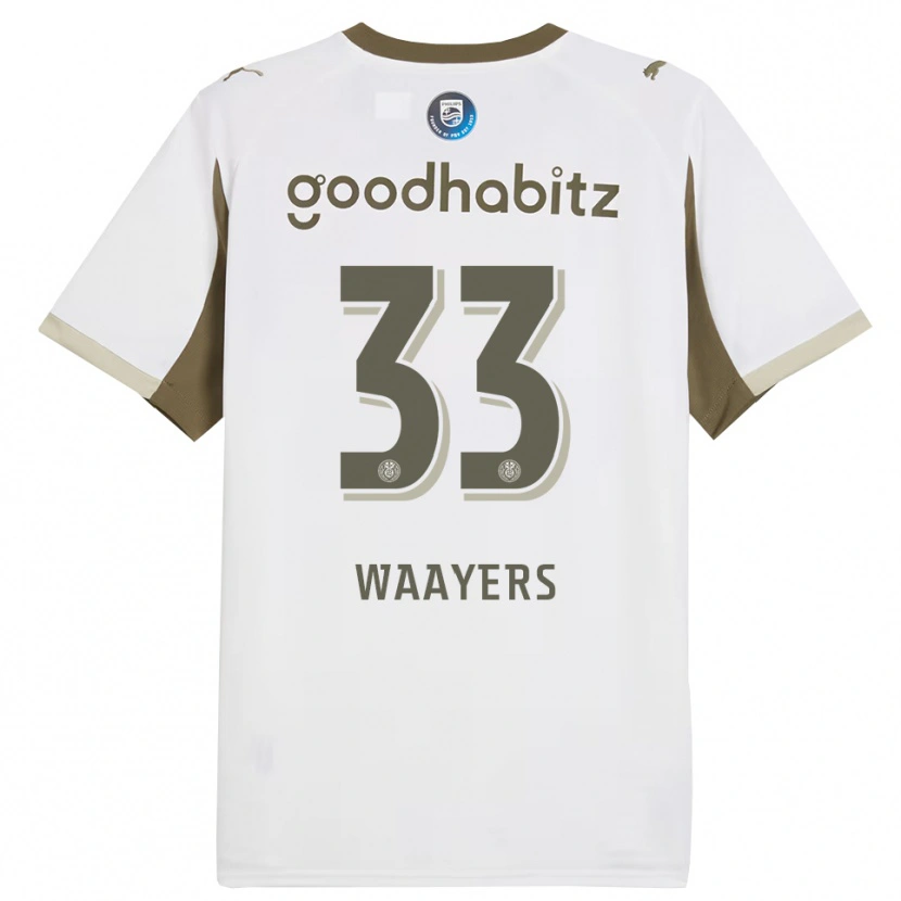 Danxen Enfant Maillot Eus Waayers #33 Blanc Gris Troisieme 2025/26 T-Shirt