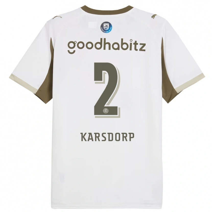 Danxen Enfant Maillot Rick Karsdorp #2 Blanc Gris Troisieme 2025/26 T-Shirt