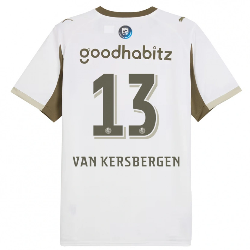 Danxen Enfant Maillot Sander Van Kersbergen #13 Blanc Gris Troisieme 2025/26 T-Shirt