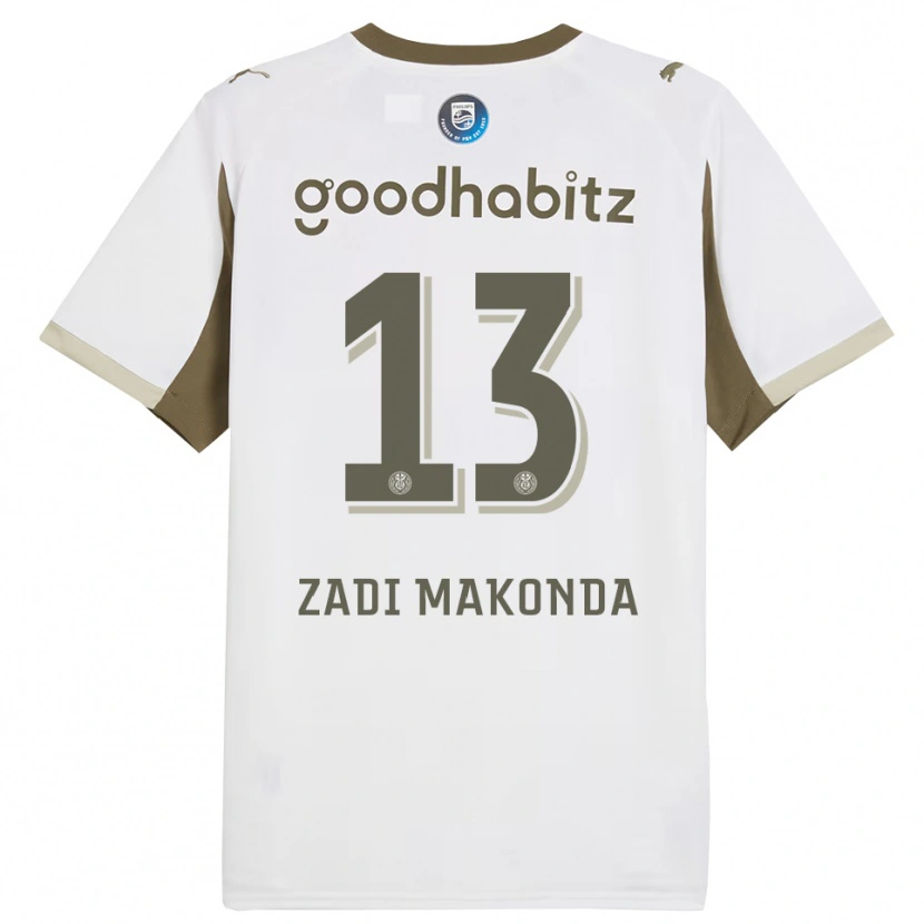 Danxen Enfant Maillot David Zadi Makonda #13 Blanc Gris Troisieme 2025/26 T-Shirt