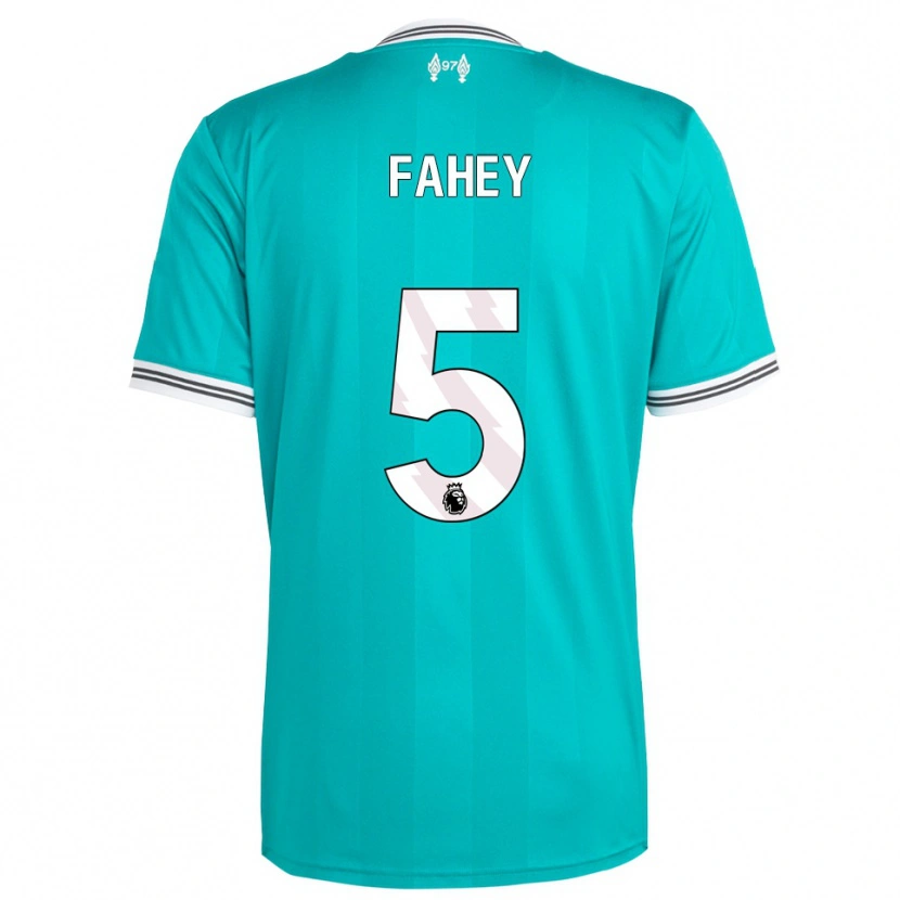 Danxen Enfant Maillot Niamh Fahey #5 Vert Blanc Troisieme 2025/26 T-Shirt