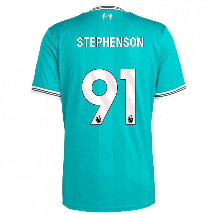Danxen Enfant Maillot Luca Stephenson #91 Vert Blanc Troisieme 2025/26 T-Shirt