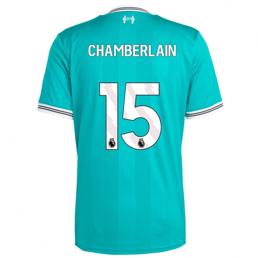 Danxen Enfant Maillot Alex Oxlade Chamberlain #15 Vert Blanc Troisieme 2025/26 T-Shirt