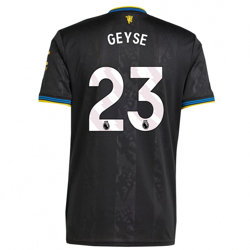 Danxen Enfant Maillot Geyse Da Silva Ferreira #23 Noir Jaune Bleu Troisieme 2025/26 T-Shirt