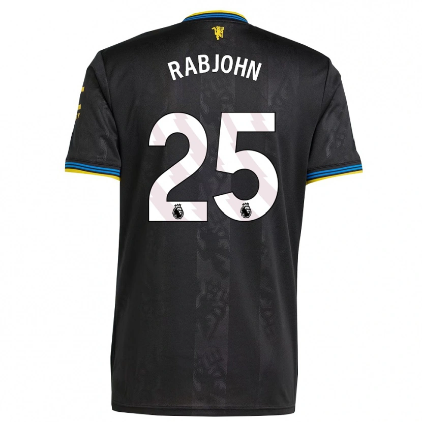 Danxen Enfant Maillot Evie Rabjohn #25 Noir Jaune Bleu Troisieme 2025/26 T-Shirt
