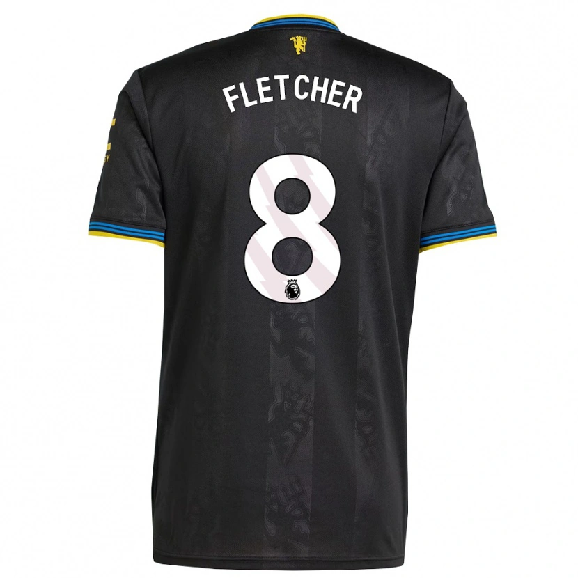 Danxen Enfant Maillot Tyler Fletcher #8 Noir Jaune Bleu Troisieme 2025/26 T-Shirt