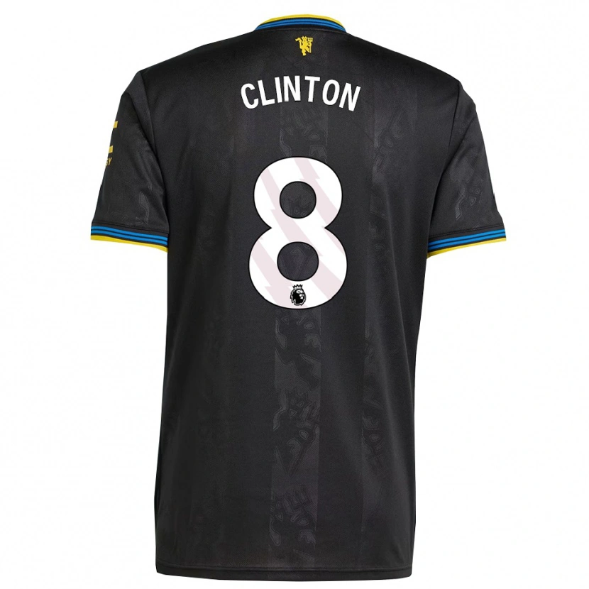 Danxen Enfant Maillot Grace Clinton #8 Noir Jaune Bleu Troisieme 2025/26 T-Shirt