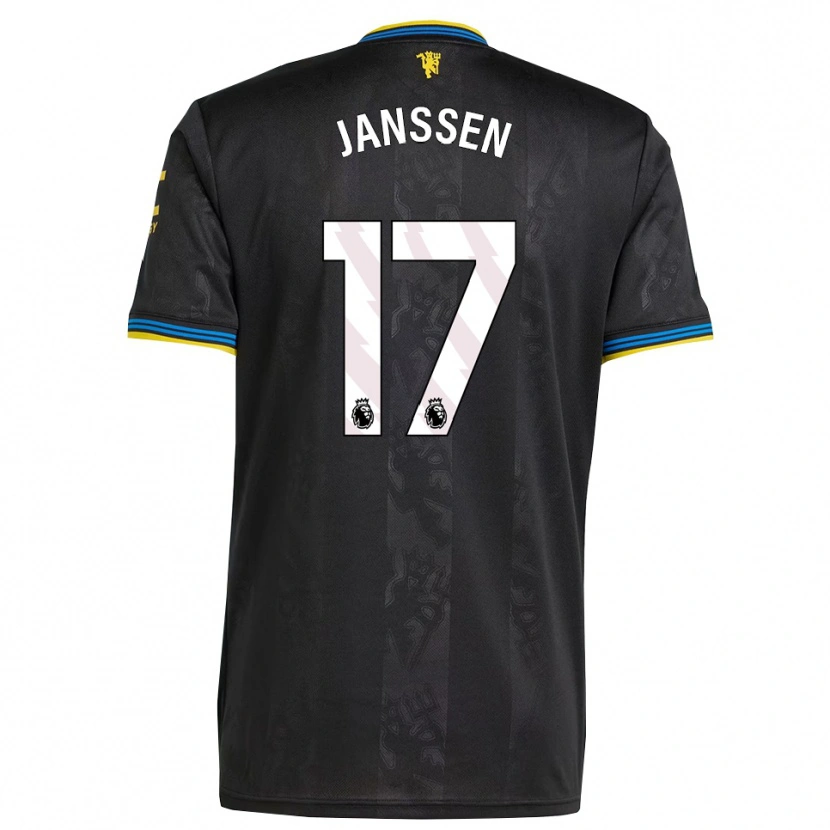 Danxen Enfant Maillot Dominique Janssen #17 Noir Jaune Bleu Troisieme 2025/26 T-Shirt