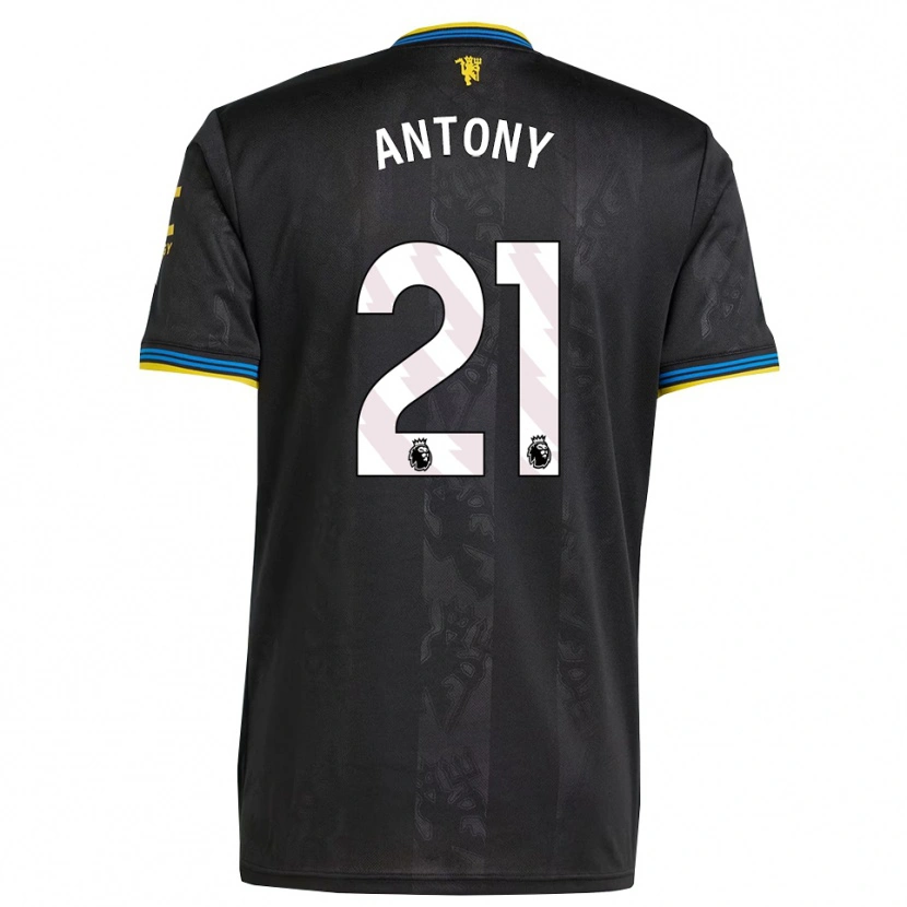 Danxen Enfant Maillot Antony #21 Noir Jaune Bleu Troisieme 2025/26 T-Shirt