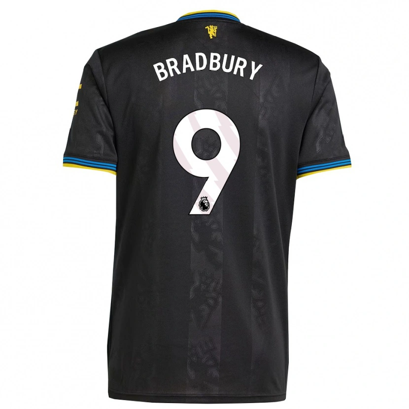 Danxen Enfant Maillot Louie Bradbury #9 Noir Jaune Bleu Troisieme 2025/26 T-Shirt