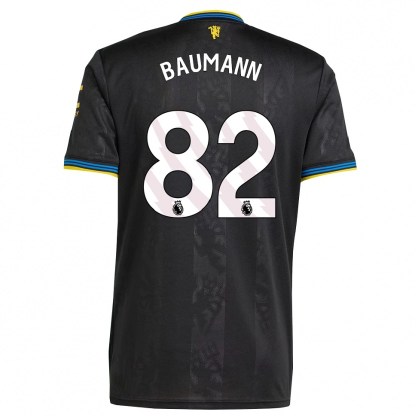 Danxen Enfant Maillot Zach Baumann #82 Noir Jaune Bleu Troisieme 2025/26 T-Shirt