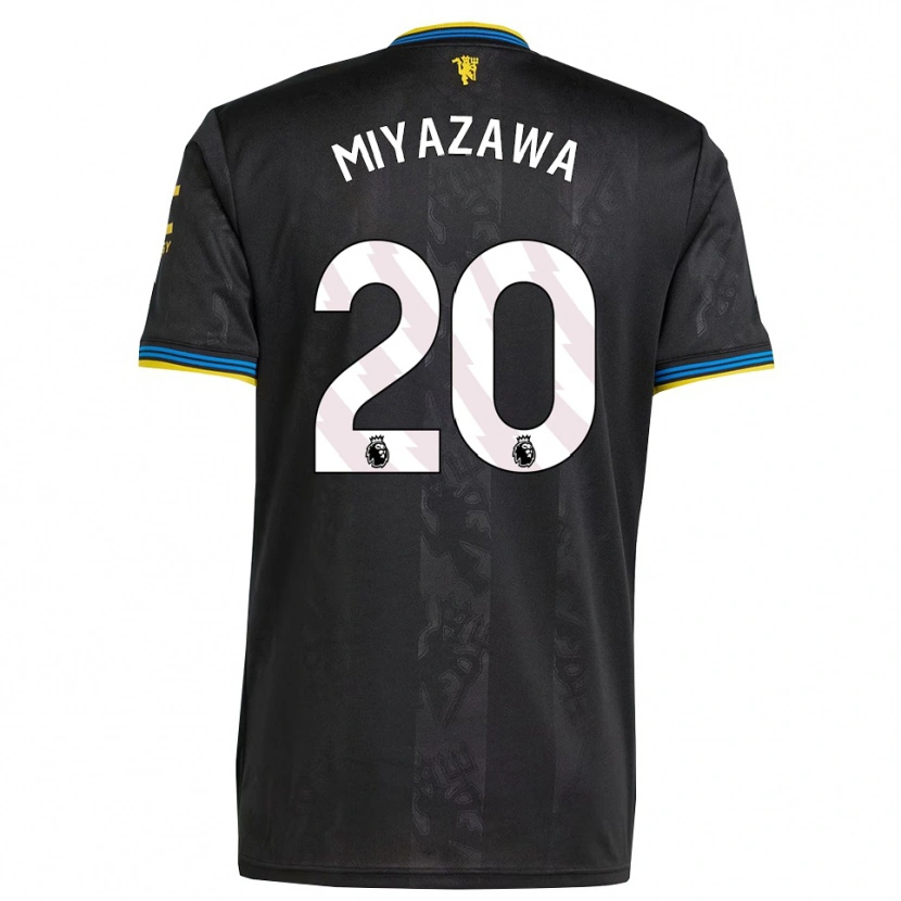 Danxen Enfant Maillot Hinata Miyazawa #20 Noir Jaune Bleu Troisieme 2025/26 T-Shirt