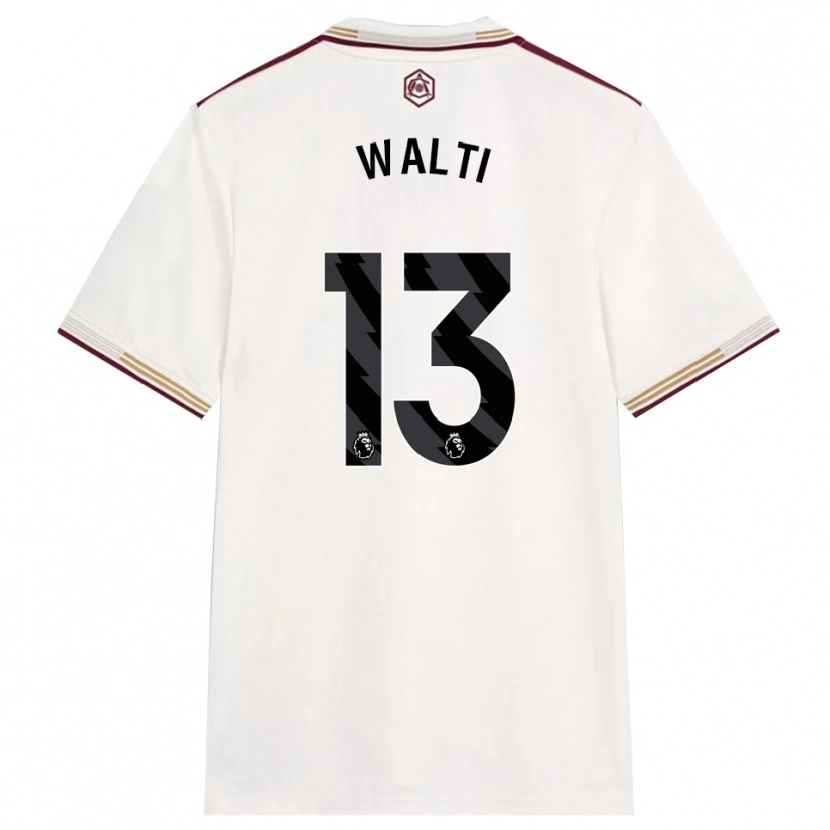 Danxen Enfant Maillot Lia Walti #13 Blanc Cassé Bourgogne Troisieme 2025/26 T-Shirt