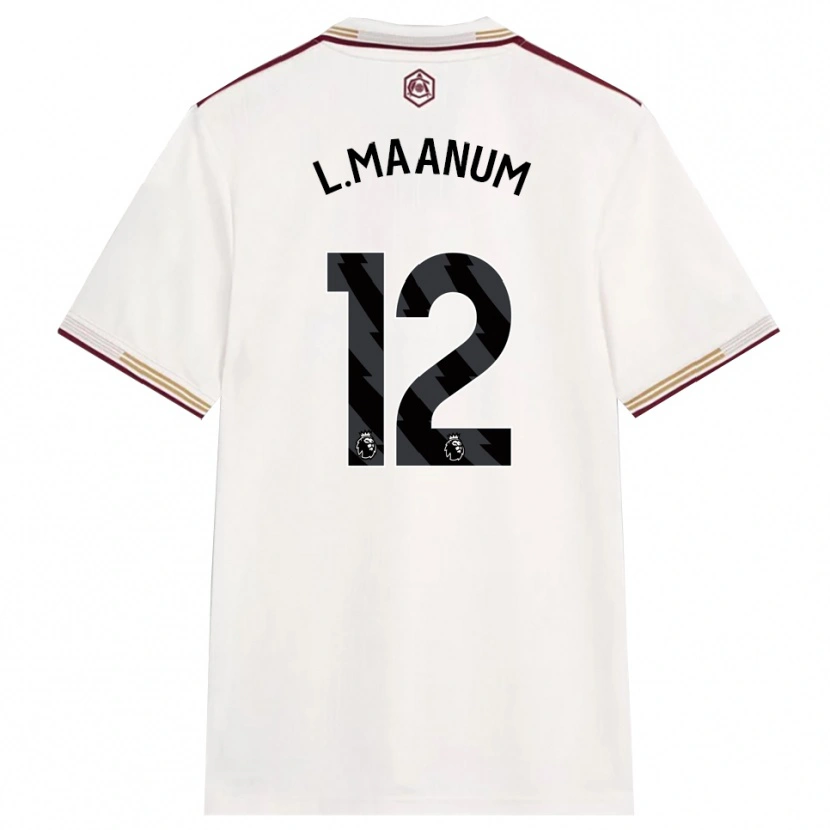 Danxen Enfant Maillot Frida Maanum #12 Blanc Cassé Bourgogne Troisieme 2025/26 T-Shirt