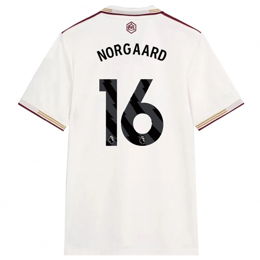 Danxen Enfant Maillot Christian Nørgaard #16 Blanc Cassé Bourgogne Troisieme 2025/26 T-Shirt
