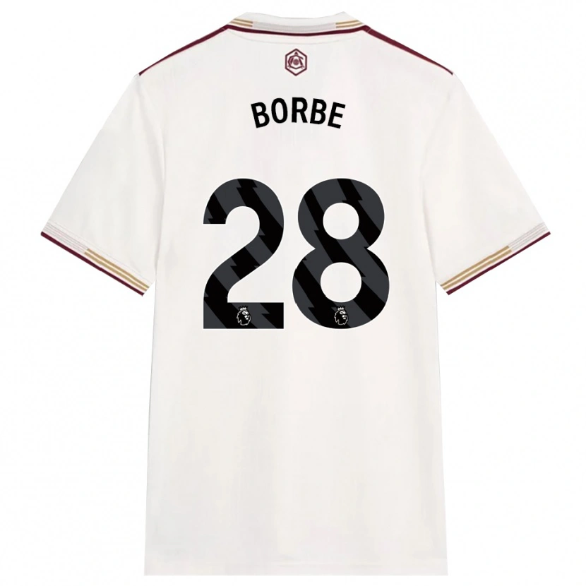 Danxen Enfant Maillot Anneke Borbe #28 Blanc Cassé Bourgogne Troisieme 2025/26 T-Shirt