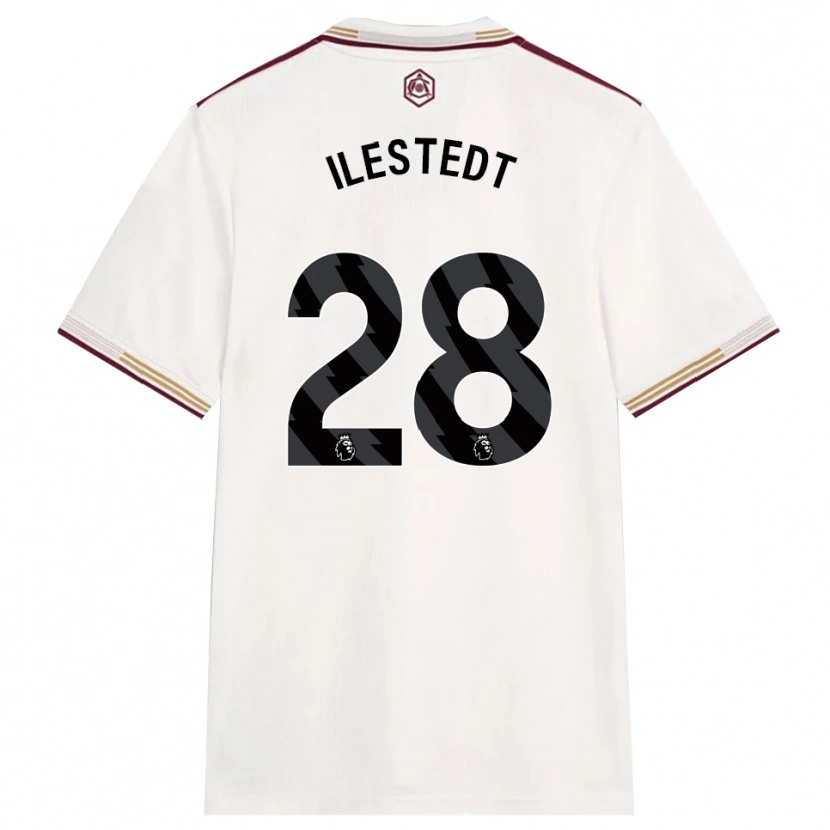 Danxen Enfant Maillot Amanda Ilestedt #28 Blanc Cassé Bourgogne Troisieme 2025/26 T-Shirt