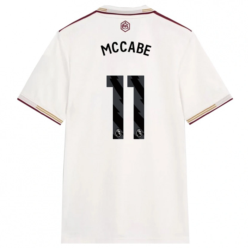 Danxen Enfant Maillot Katie Mccabe #11 Blanc Cassé Bourgogne Troisieme 2025/26 T-Shirt