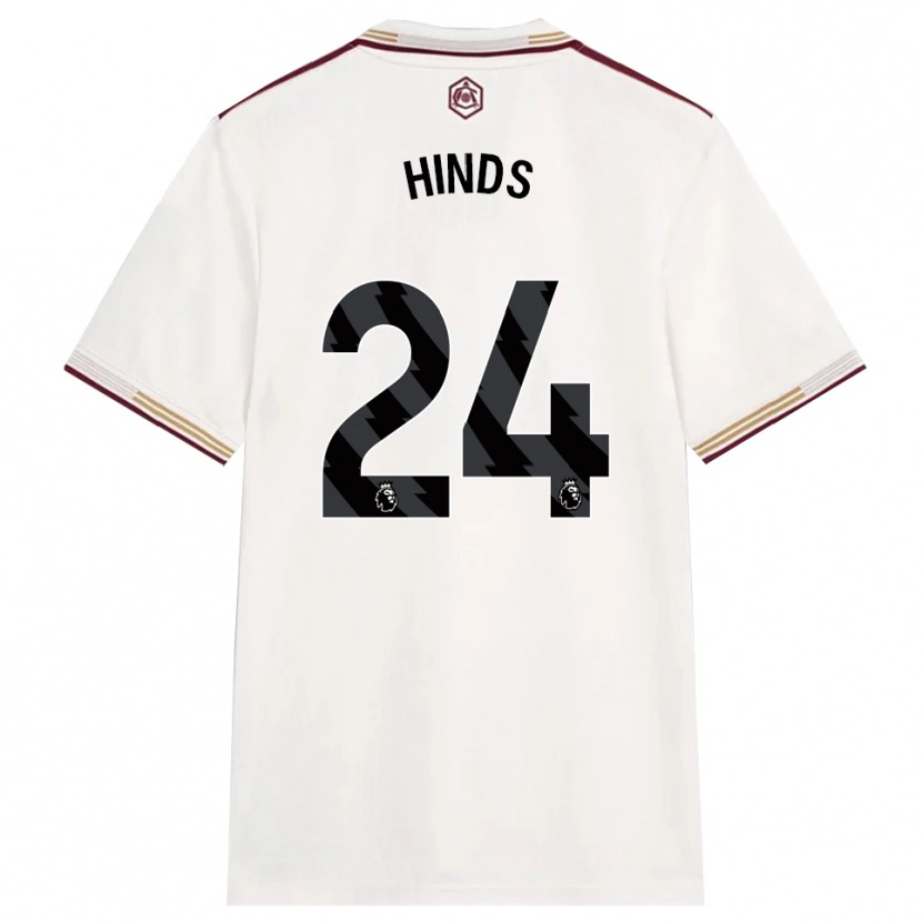 Danxen Enfant Maillot Taylor Hinds #24 Blanc Cassé Bourgogne Troisieme 2025/26 T-Shirt
