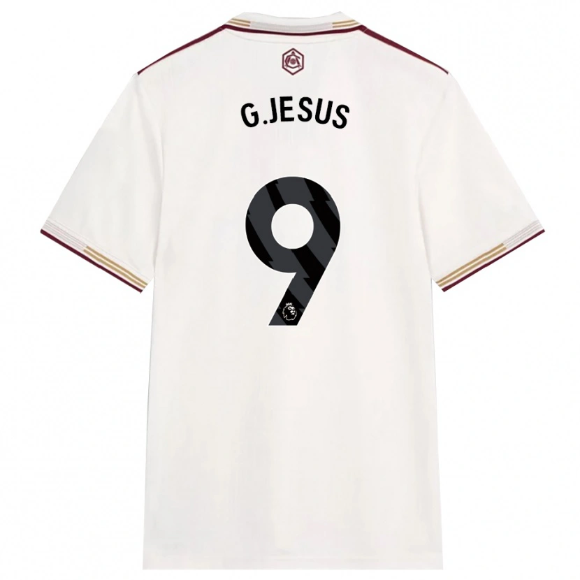 Danxen Enfant Maillot Gabriel Jesus #9 Blanc Cassé Bourgogne Troisieme 2025/26 T-Shirt