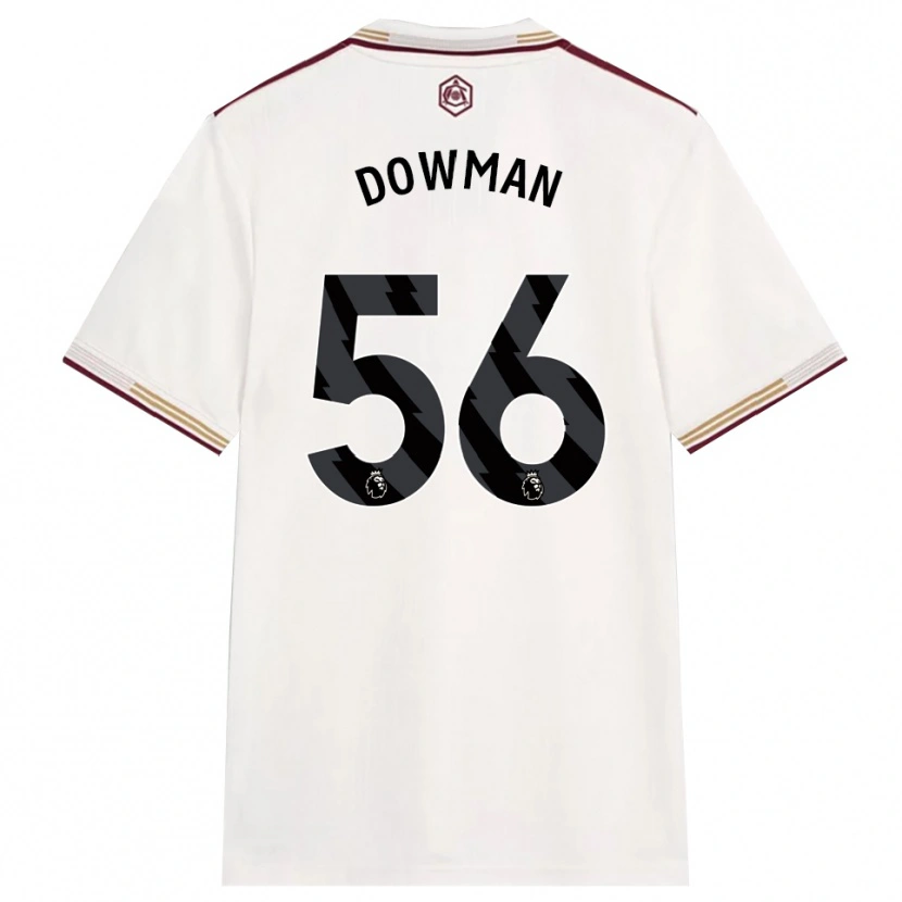 Danxen Enfant Maillot Max Dowman #56 Blanc Cassé Bourgogne Troisieme 2025/26 T-Shirt