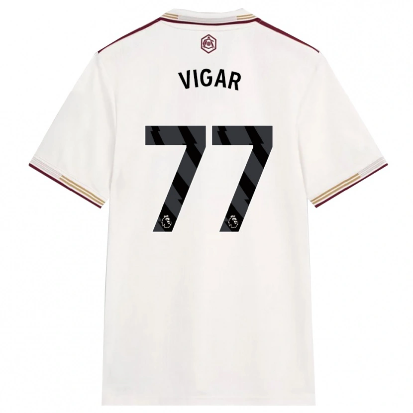 Danxen Enfant Maillot Billy Vigar #77 Blanc Cassé Bourgogne Troisieme 2025/26 T-Shirt