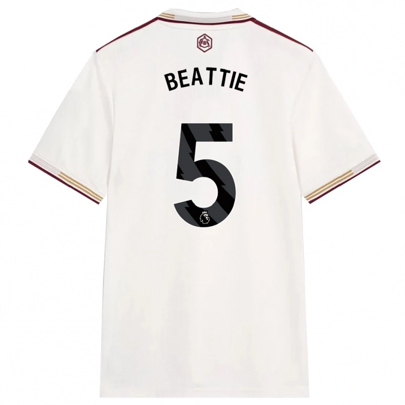 Danxen Enfant Maillot Jen Beattie #5 Blanc Cassé Bourgogne Troisieme 2025/26 T-Shirt