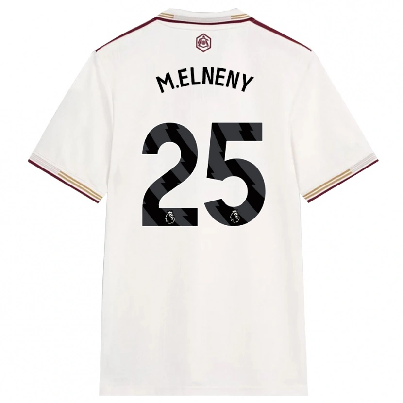 Danxen Enfant Maillot Mohamed Elneny #25 Blanc Cassé Bourgogne Troisieme 2025/26 T-Shirt