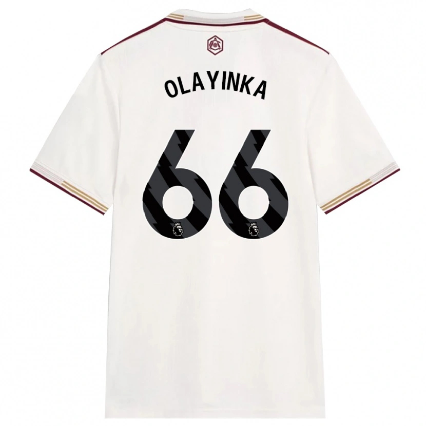 Danxen Enfant Maillot James Olayinka #66 Blanc Cassé Bourgogne Troisieme 2025/26 T-Shirt