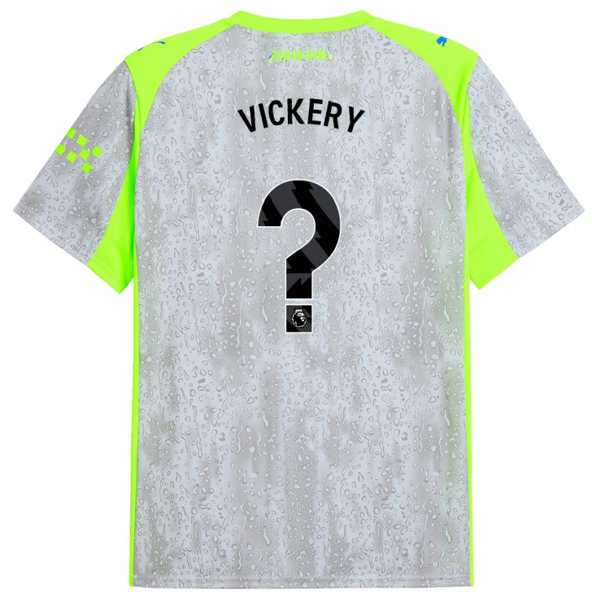 Danxen Enfant Maillot Ben Vickery #0 Gris Jaune Troisieme 2025/26 T-Shirt
