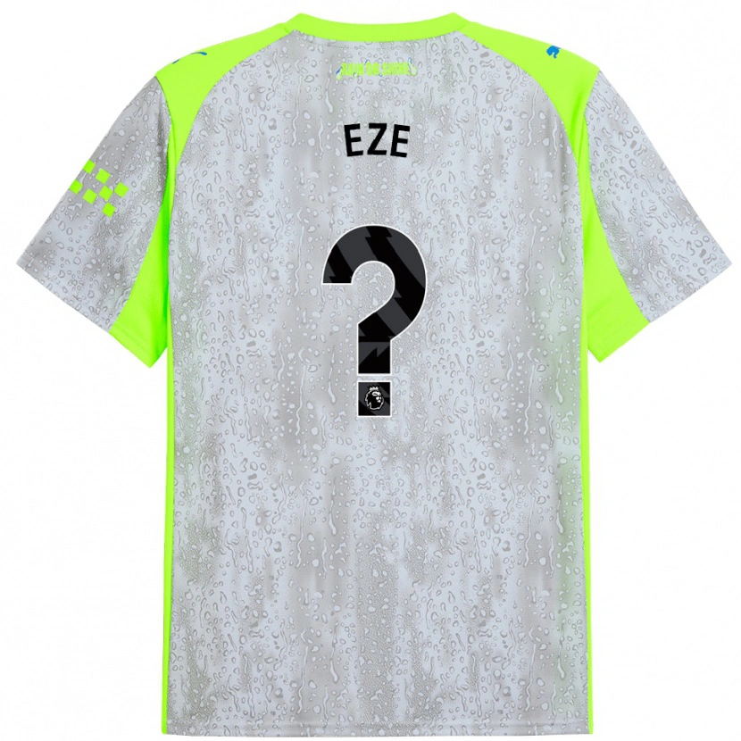 Danxen Enfant Maillot David Eze #0 Gris Jaune Troisieme 2025/26 T-Shirt