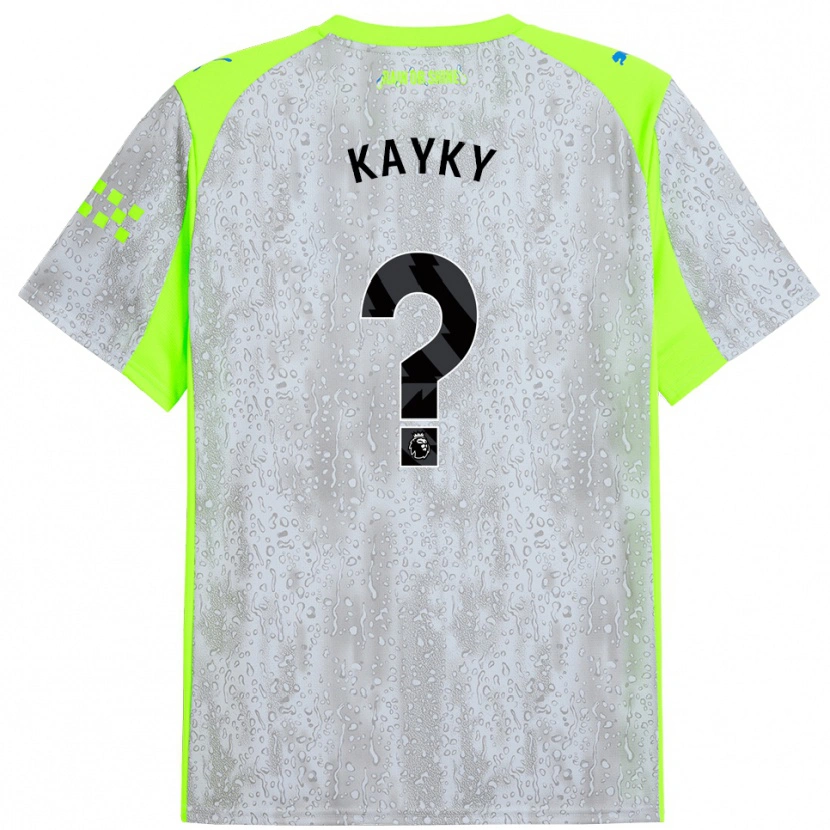 Danxen Enfant Maillot Kayky #0 Gris Jaune Troisieme 2025/26 T-Shirt
