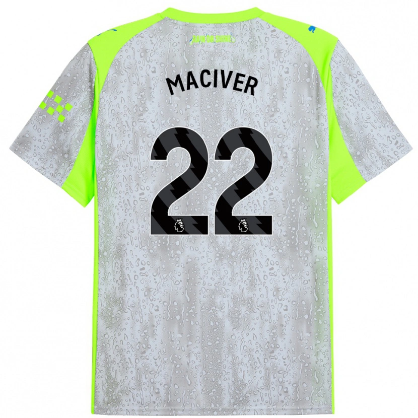 Danxen Enfant Maillot Sandy Maciver #22 Gris Jaune Troisieme 2025/26 T-Shirt