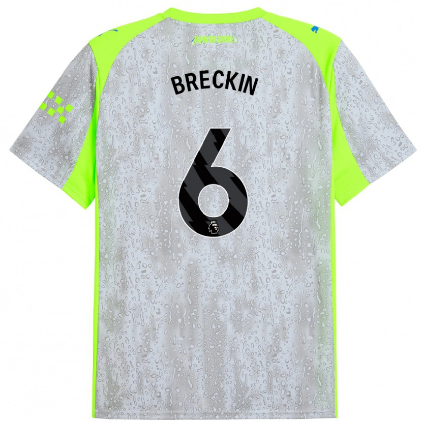 Danxen Enfant Maillot Kian Breckin #6 Gris Jaune Troisieme 2025/26 T-Shirt
