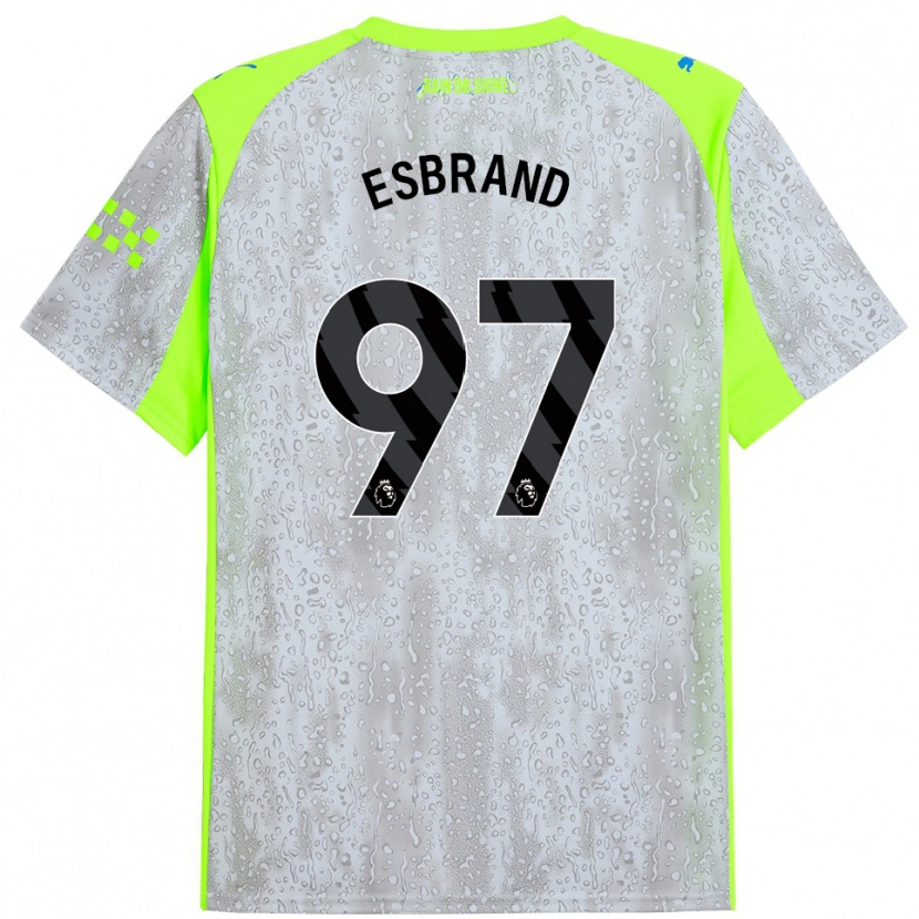 Danxen Enfant Maillot Josh Wilson-Esbrand #97 Gris Jaune Troisieme 2025/26 T-Shirt