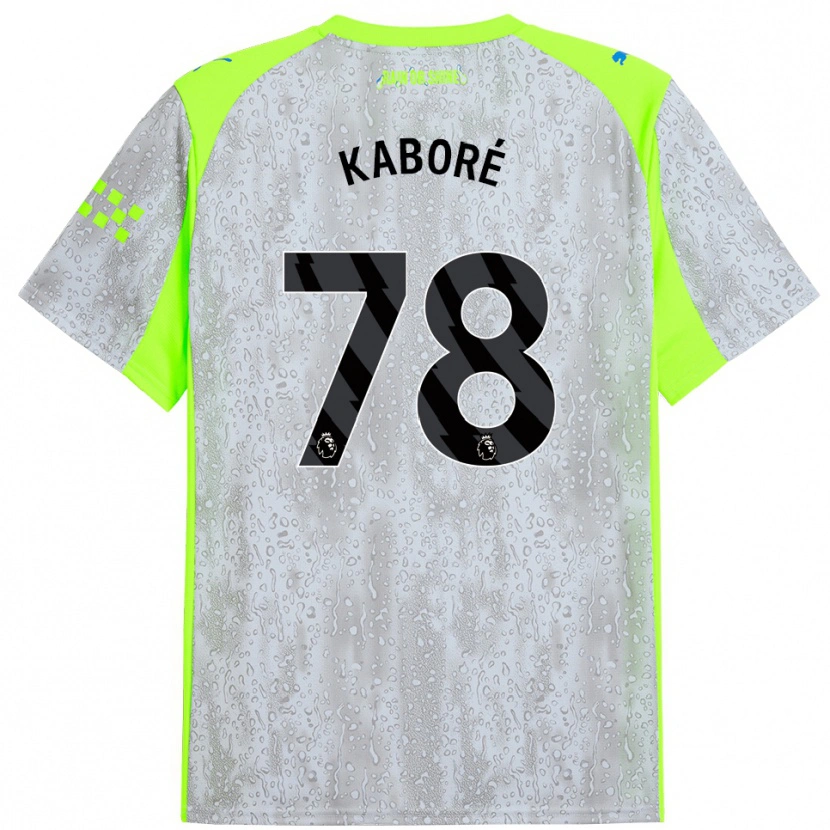 Danxen Enfant Maillot Issa Kaboré #78 Gris Jaune Troisieme 2025/26 T-Shirt