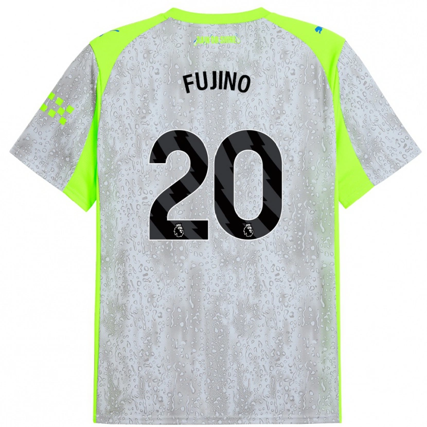 Danxen Enfant Maillot Aoba Fujino #20 Gris Jaune Troisieme 2025/26 T-Shirt