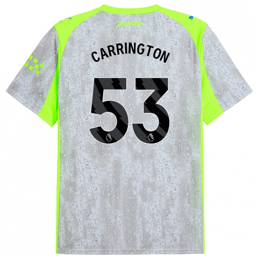 Danxen Enfant Maillot Ezra Carrington #53 Gris Jaune Troisieme 2025/26 T-Shirt
