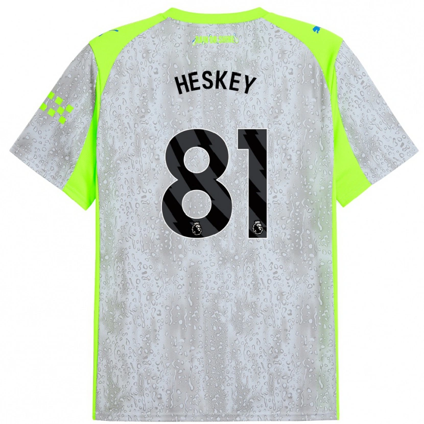Danxen Enfant Maillot Jaden Heskey #81 Gris Jaune Troisieme 2025/26 T-Shirt