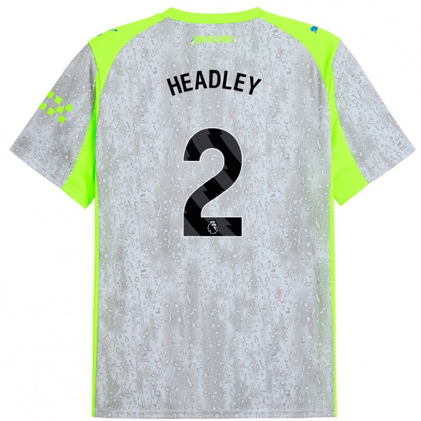 Danxen Enfant Maillot Dante Headley #2 Gris Jaune Troisieme 2025/26 T-Shirt