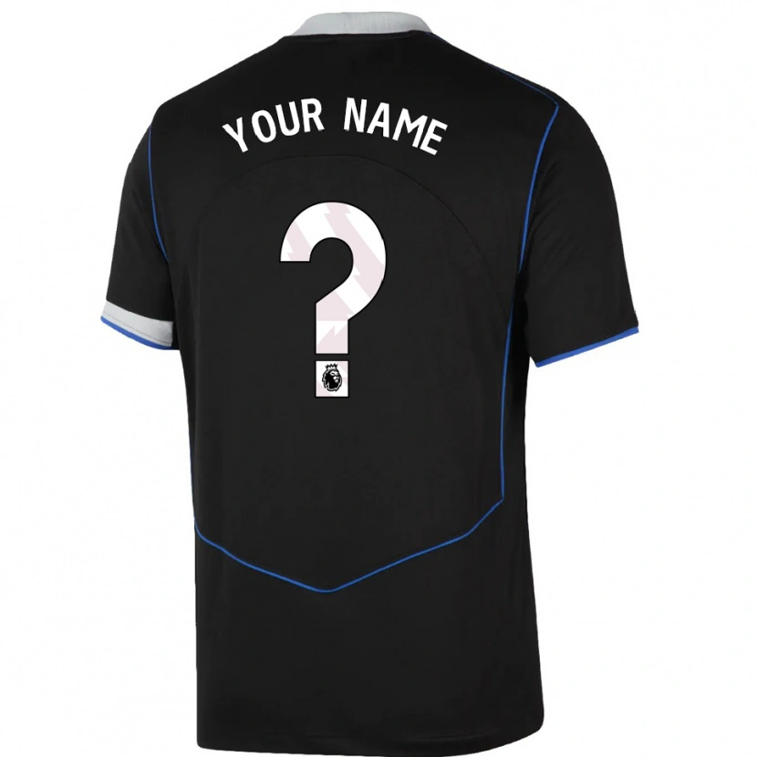 Danxen Enfant Maillot Votre Nom #0 Noir Bleu Argent Troisieme 2025/26 T-Shirt