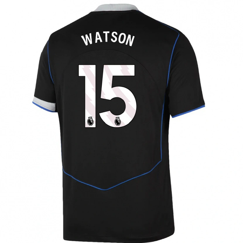 Danxen Enfant Maillot Reggie Watson #15 Noir Bleu Argent Troisieme 2025/26 T-Shirt