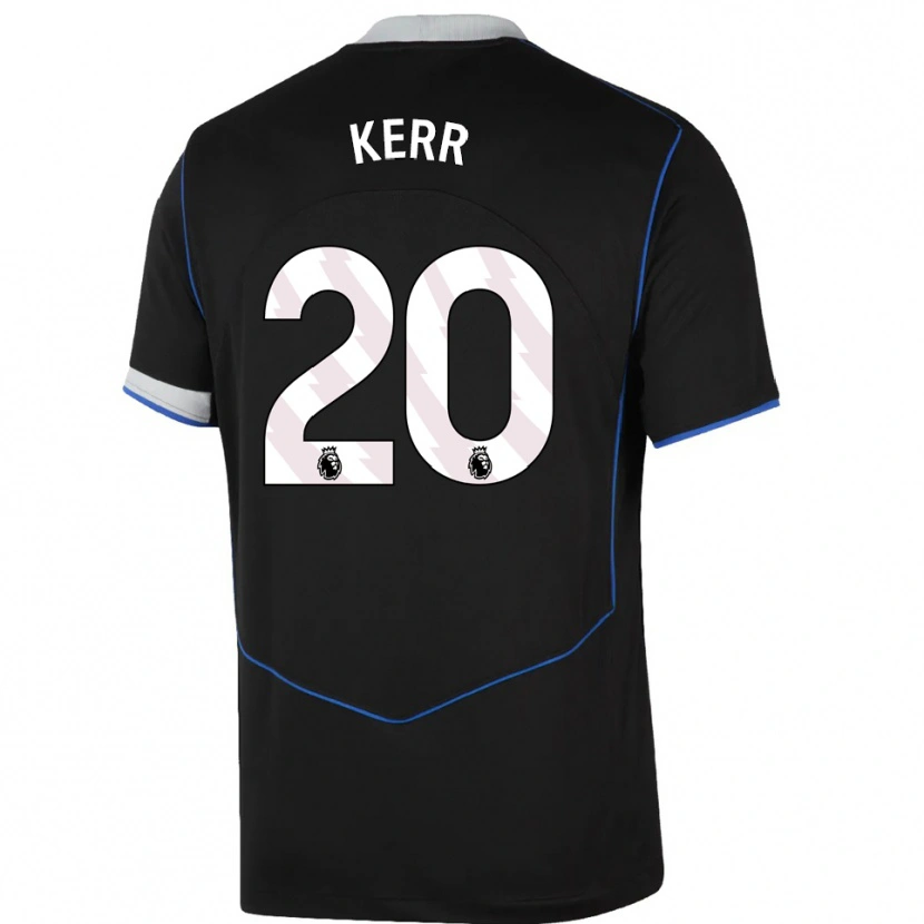 Danxen Enfant Maillot Sam Kerr #20 Noir Bleu Argent Troisieme 2025/26 T-Shirt