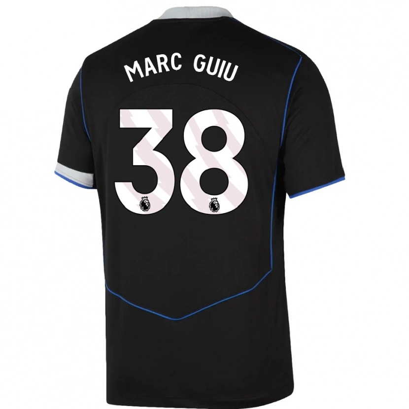Danxen Enfant Maillot Marc Guiu #38 Noir Bleu Argent Troisieme 2025/26 T-Shirt