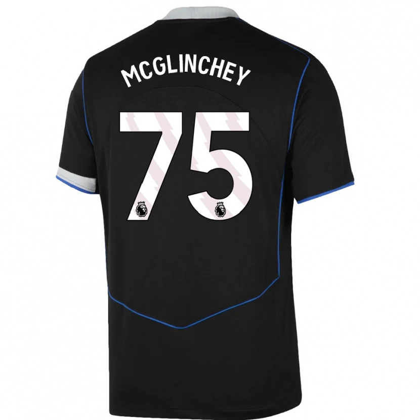 Danxen Enfant Maillot Harry Mcglinchey #75 Noir Bleu Argent Troisieme 2025/26 T-Shirt