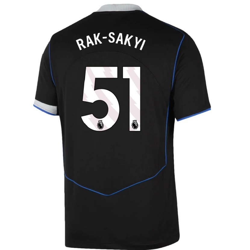 Danxen Enfant Maillot Sam Rak-Sakyi #51 Noir Bleu Argent Troisieme 2025/26 T-Shirt