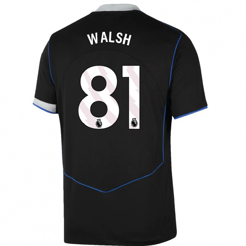 Danxen Enfant Maillot Reggie Walsh #81 Noir Bleu Argent Troisieme 2025/26 T-Shirt