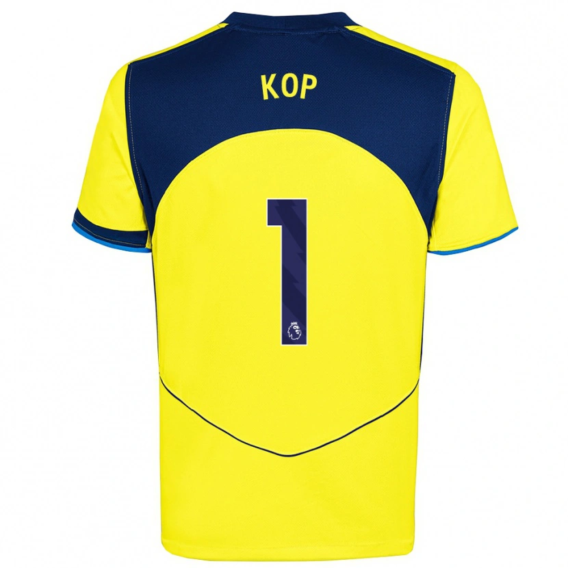 Danxen Enfant Maillot Lize Kop #1 Jaune Marine Troisieme 2025/26 T-Shirt
